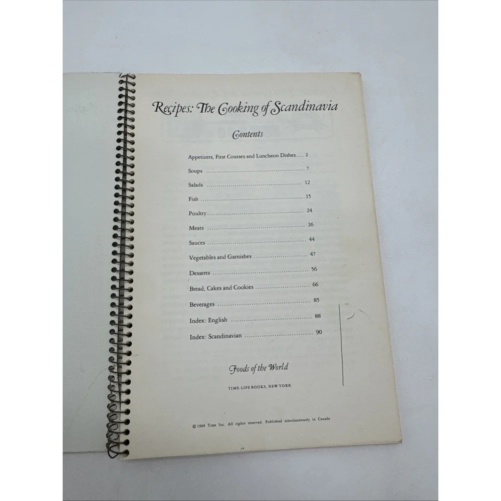 TIME LIFE  Foods of the World - The Cooking of Scandinavia Sprial Bound Vintage